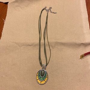 16” Lia Sophia Corded Necklace with Pendant in Shades of Green